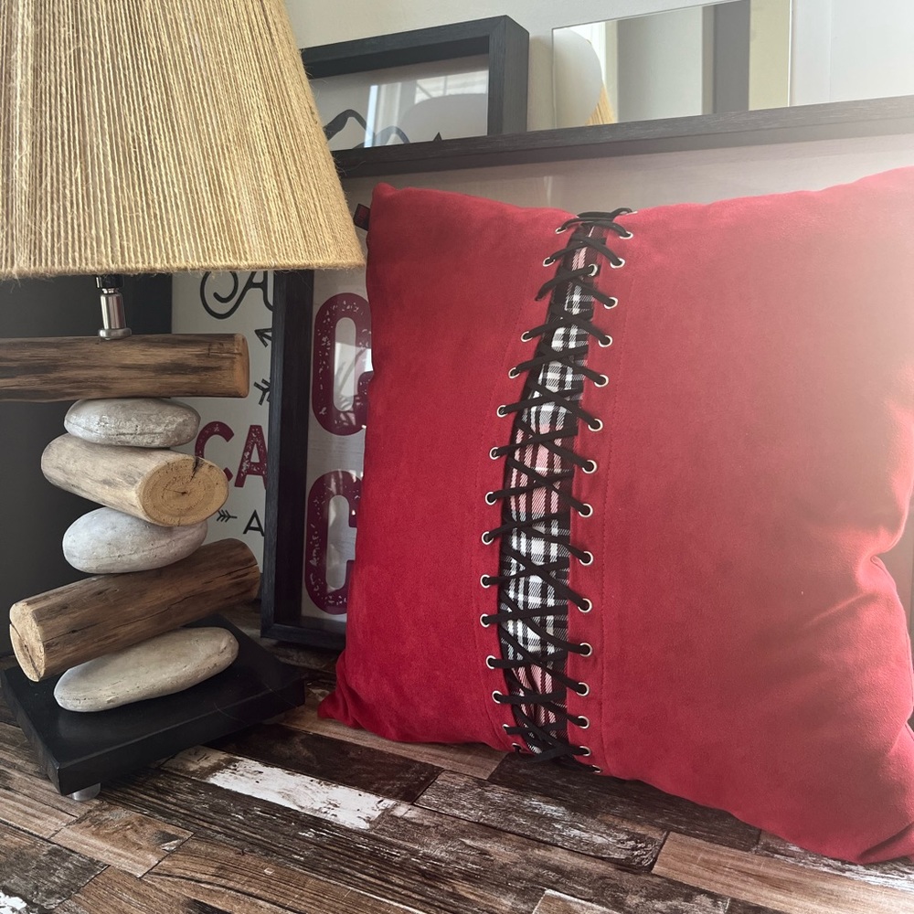 Fall Christmas plaid pillow